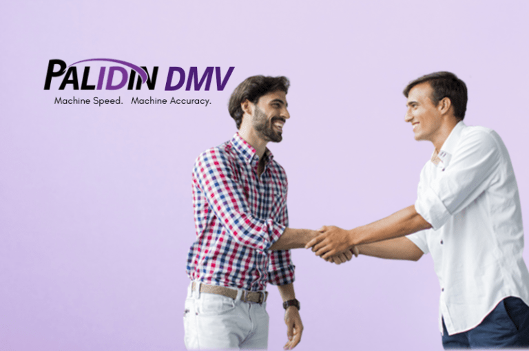 Two men shaking hands as a deal was made due to PALIDIN DMV Check